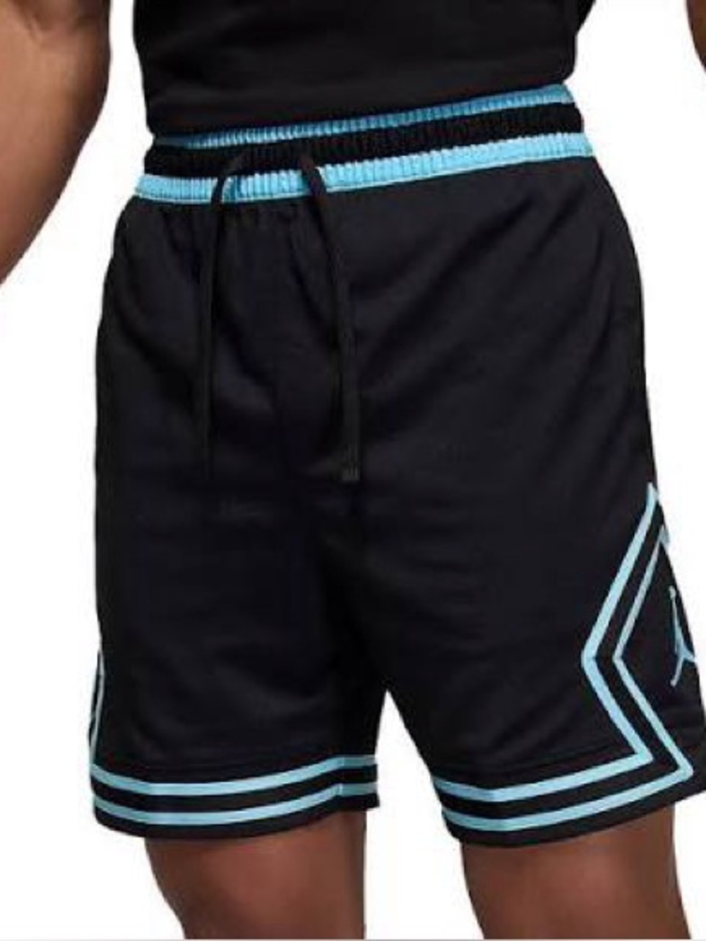 Nike Black Athletic Shorts with Light Blue Trim